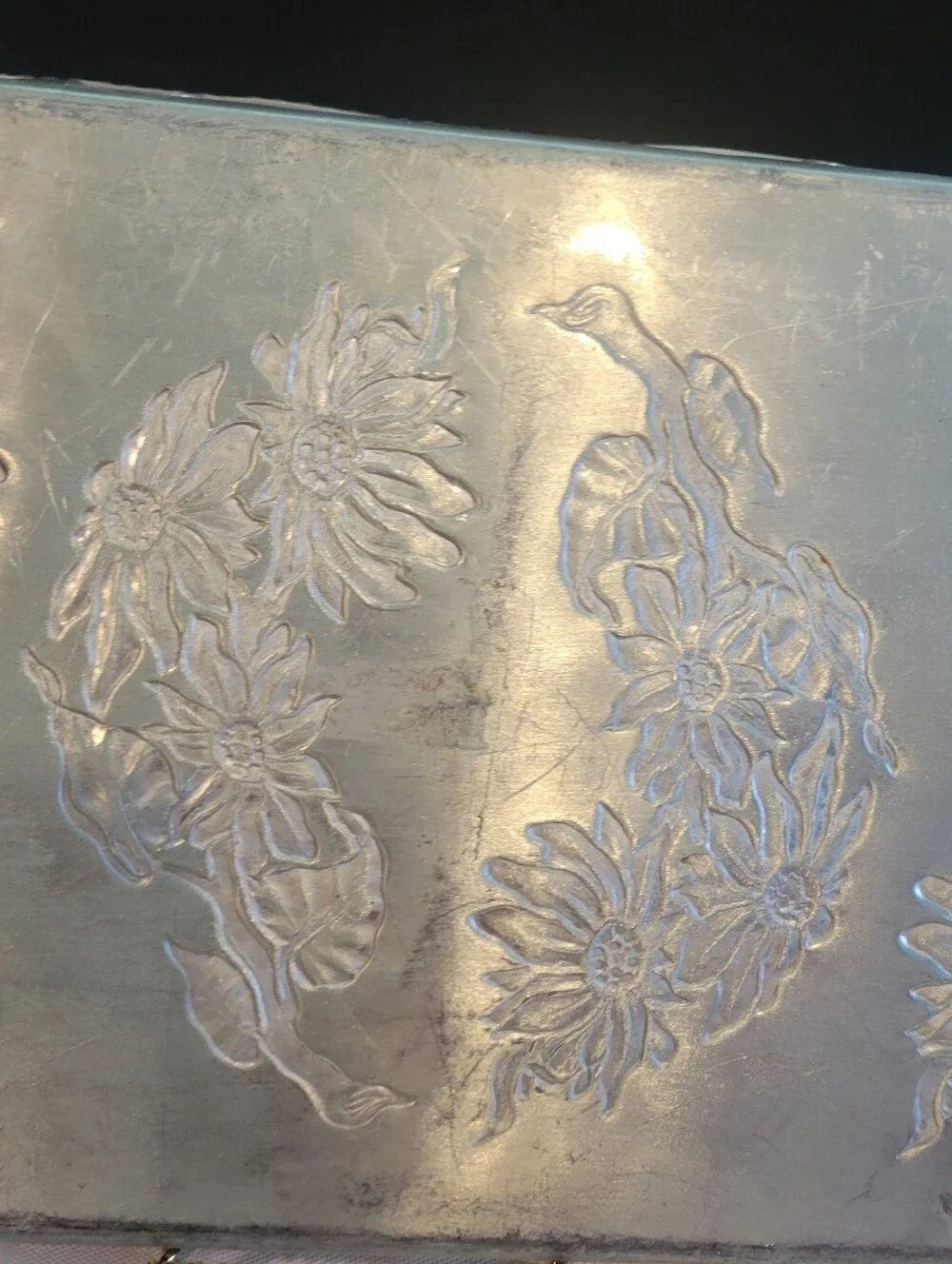 Farber & Shlevin Hand Wrought Aluminum Serving Tray W Handles #1763 Vintage 20